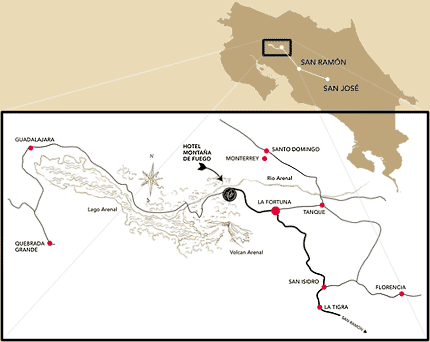 Monta&ntilde;a de Fuego Hotel Mapa